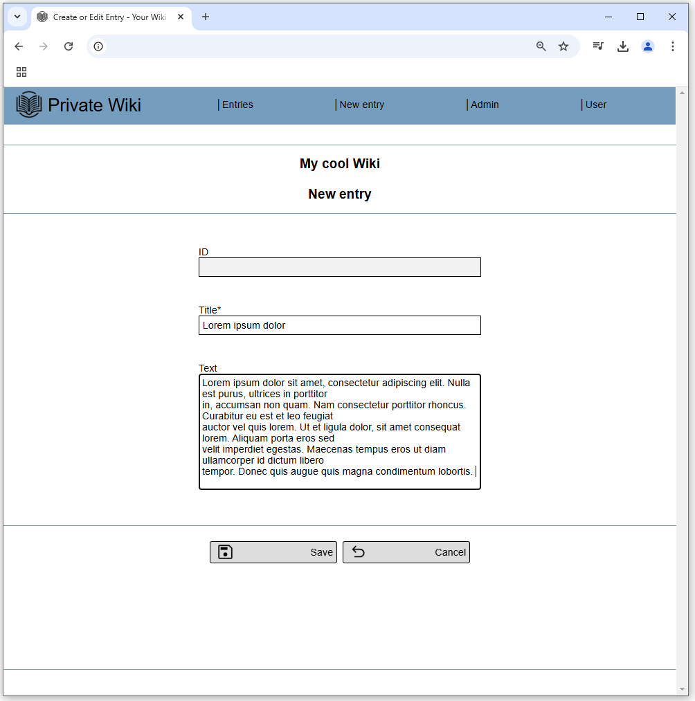 Make entries