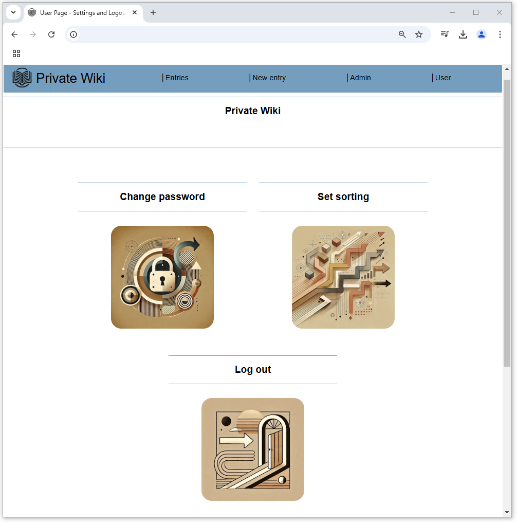 User menu